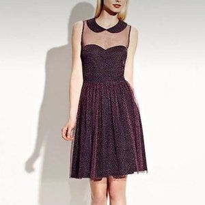 Betsey Johnson Dress- Black and Pink Polka Dot Tulle Dress Size 6